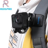 for go pro accessories 360 degree rotation backpack bag clip clamp for gopro hero 10 9 8 7 6 5 xiaomi yi for sjcam sj4000 phone