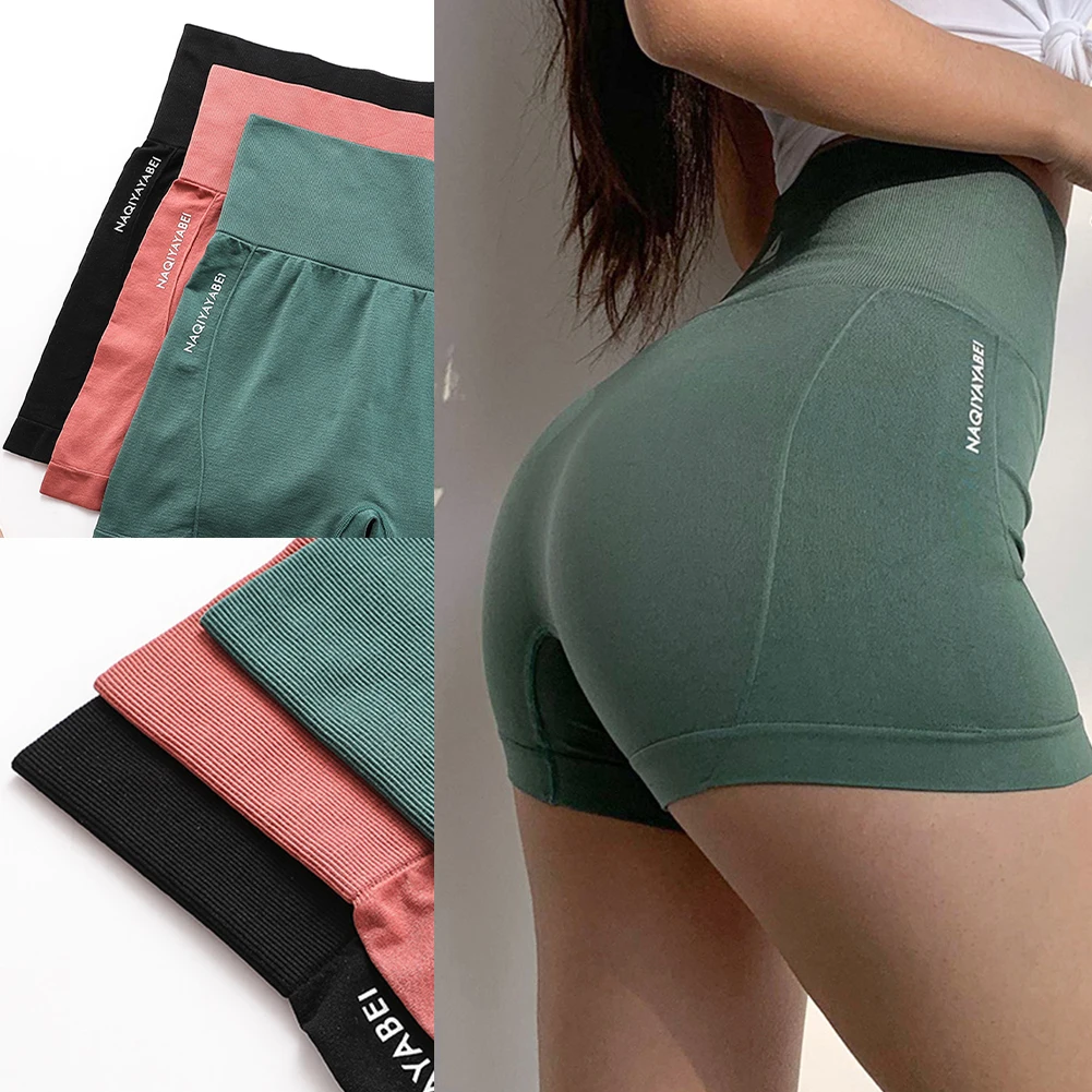 

Women's High Waisted Workout Shorts Mid-Thigh Bike Running Yoga Seamless Athletic Shorts Gym Leggings Fitness Yoga Shorts