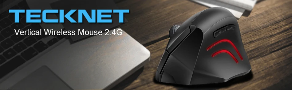 TeckNet 2,4G эргономичная Вертикальная беспроводная мышь 6 кнопок оптическая мышь 2000 dpi заживляющая запястье мышь для правой руки для игрового ПК