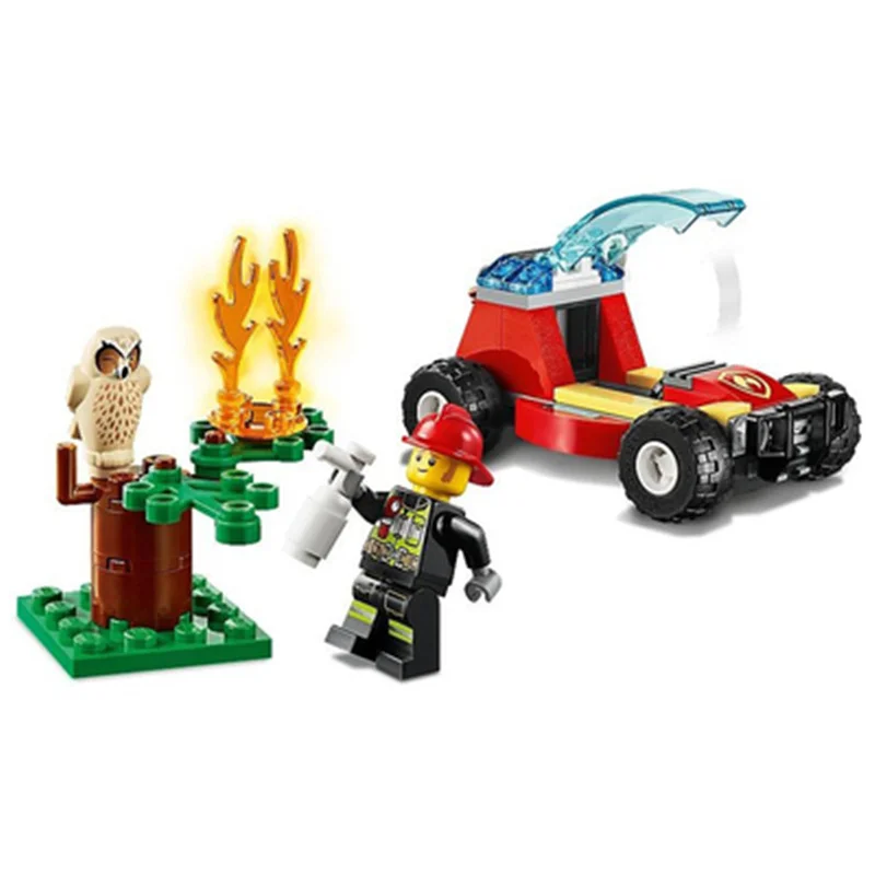 

90pcs 11521 City Series Forest Fire Rescue 60247 Children's Building Block Toy Gifts