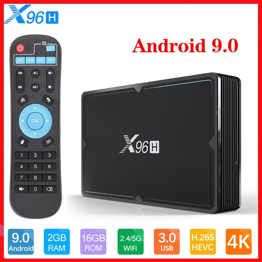 Приставка Смарт ТВ X96H Android 9 0 4 + 64 ГБ Wi Fi Bluetooth|ТВ-приставки и медиаплееры| |