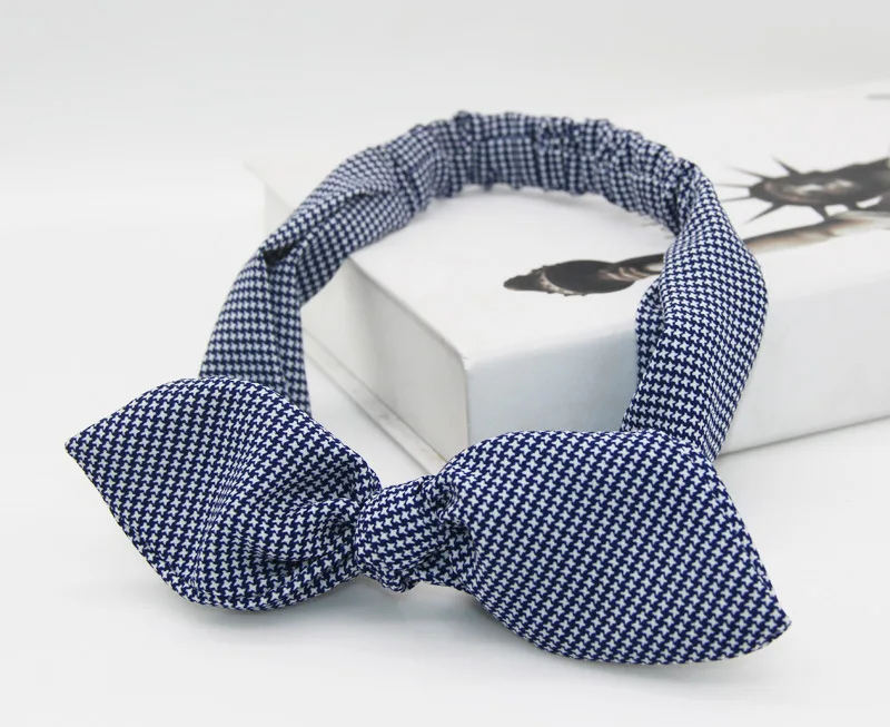 

Rabbit Ears Headband High Quality Chiffon Girls Plaid Elastic Hairband Female Korean Headdress Hair Accessories
