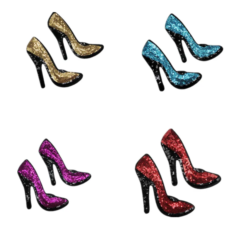 10 пар красивых туфель на высоком каблуке с вышитыми блестками аппликацией