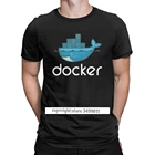 Мужская футболка с логотипом Docker, футболка Linux, с логотипом, с оформлением форматов, компьютерная хлопковая одежда, забавные женские футболки, графические футболки