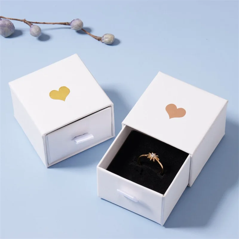 Оптовая продажа 500 шт./лот перерабатываемая бумажная шкатулка для ювелирных