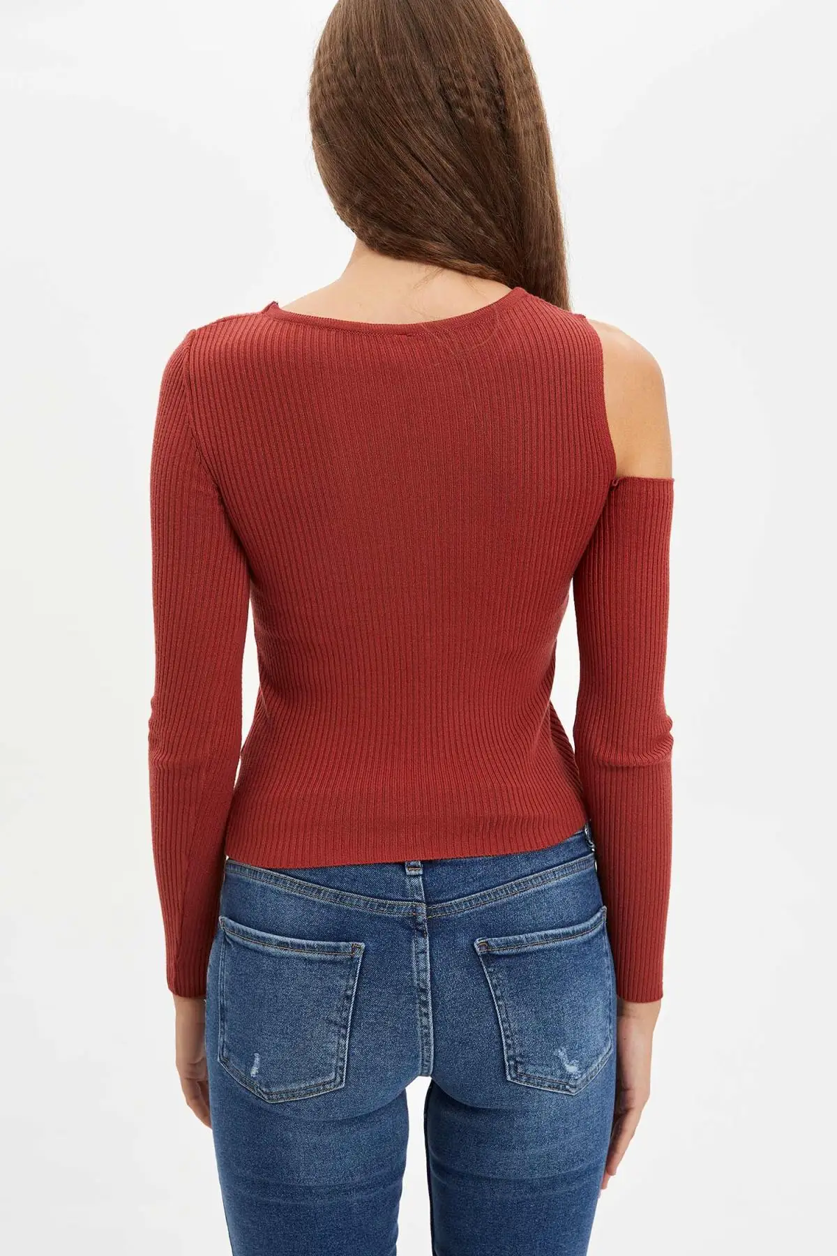 DeFacto Winter Woman Tricot Slim Fit Off The Shoulder Sweater Jumper Pullover Warm Casual Fashion New Season-L8851AZ19WN | Женская