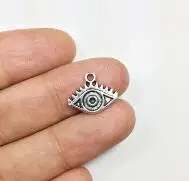Burnished silver Eruifa 20 шт 14*9 мм Красивые Мини-Глаза Подвески из цинкового сплава ожерелье, серьги браслет ювелирные изделия DIY ручной работы 2 цвета - Окраска металла: Burnished silver