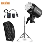 Студийный стробоскоп Godox E250 250Ws со вспышкой + софтбокс 50x70 см в оплетке + световая стойка 180 см + ТРИГГЕРНАЯ вспышка AT-16