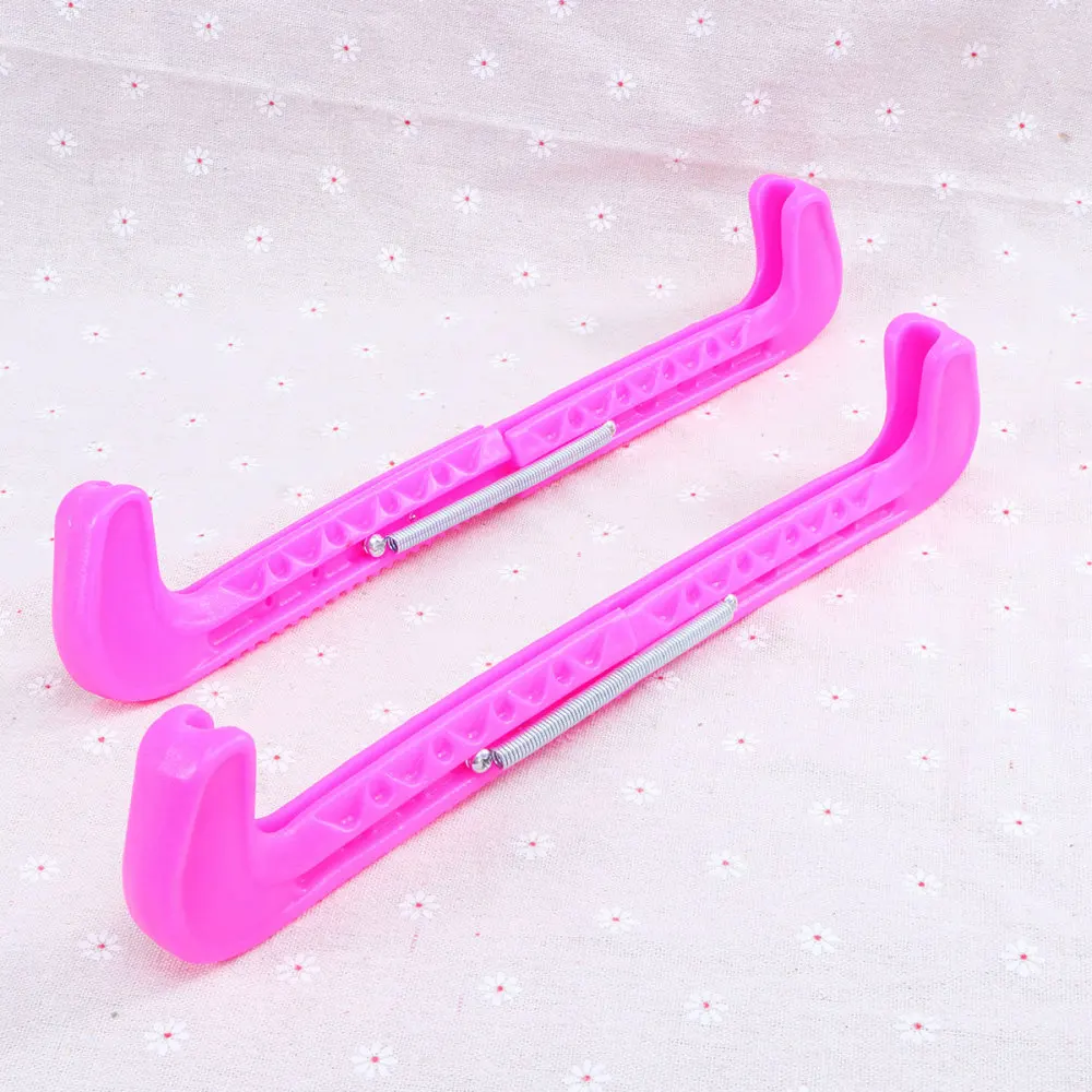 

1 Pair Ice Guards Adjustable Ice Walking Guards Ice Hockey Figure Protector Covers(Rosy)