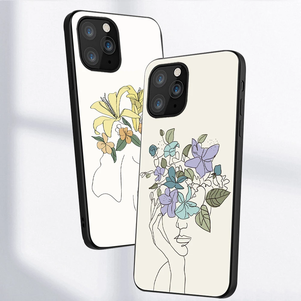 

Flower Girl Case For iPhone 11 12 Pro Max Mini Cover for iPhone X XR XS MAX 7 8 6S Plus 5S SE 2020 Soft Silicone TPU Phone Funda