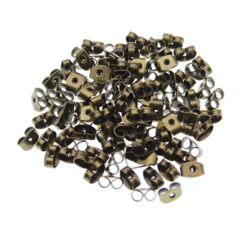 100 шт./лот золотые серебряные серьги бабочки застежки для сережек сделай сам