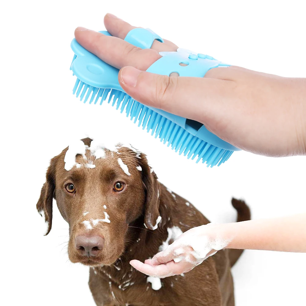 Удобная резиновая перчатка для груминга шерсти Массажная щетка домашних