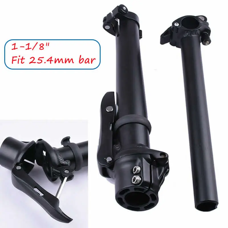 

Bike Handlebar Stems Road BMX Folding Bike Adjustable Stem Aluminum Alloy 280mm 1-1/8 in For Quick-Release 25.4mm Bar
