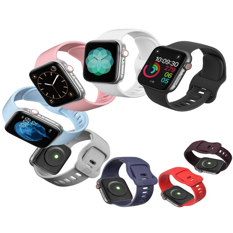 Силиконовый спортивный браслет для Apple Watch 42 мм 38 iWatch serie 5/4/3/2/1 дышащий ремешок