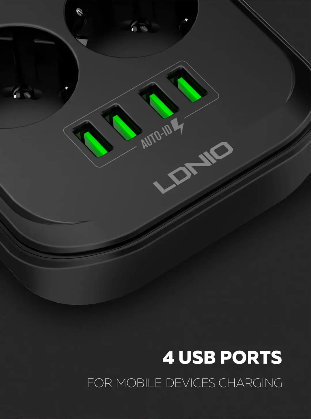 LDNIO SE6403 4USB телефон Зарядное устройство 6 Европейская Сетевая розетка Мощность