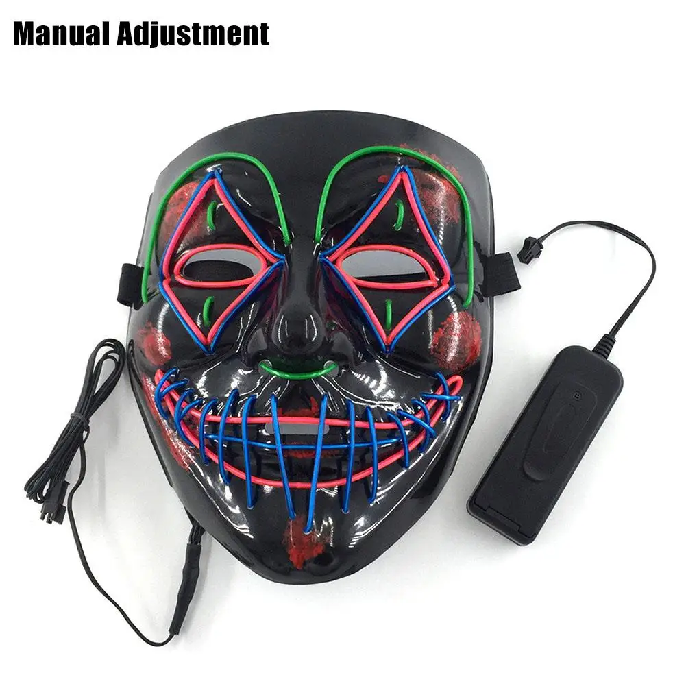 EL wire маска мигающий Косплей светодиодный светящийся костюм маска Анонимус для светящихся танцевальных масок Хэллоуин украшения