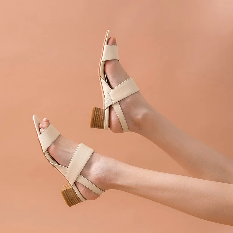 Босоножки BeauToday женские из телячьей кожи натуральная кожа эластичный ремешок