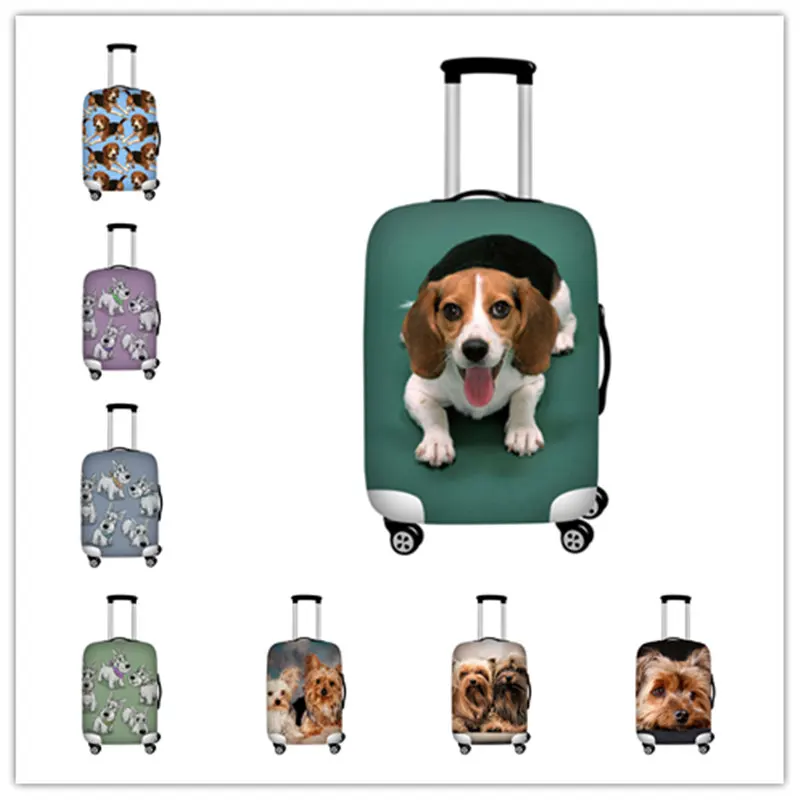 

Twoheartsgirl Yorkshire Terrier/Beagle Dog Luggage Cover Cute Animal Print Suitcase Protective Cover Travel Accessories