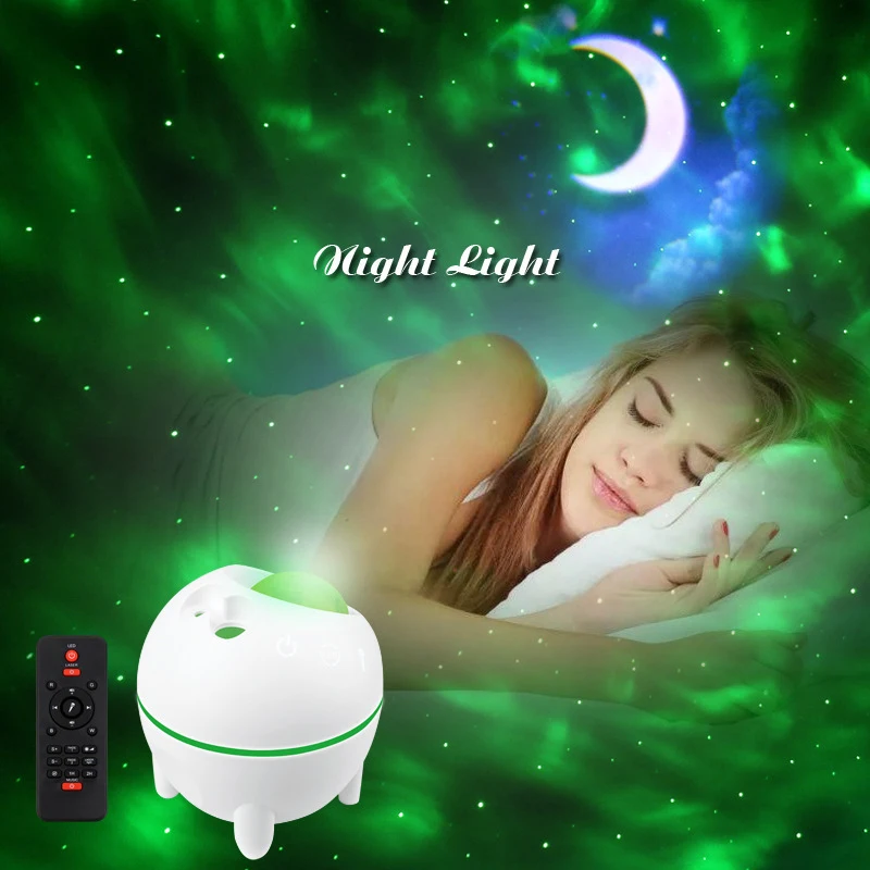 

Bluetooth Remote Control Starry Light LED Moon Water Pattern Effect Projector Children Bedroom Night Lamp For Brithday Party