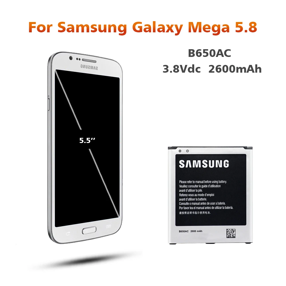 Аккумулятор для samsung B650AC 2600mAh для samsung Galaxy Mega 5,8 I9152 I9158 Gt-i9152 Сменный аккумулятор для телефона