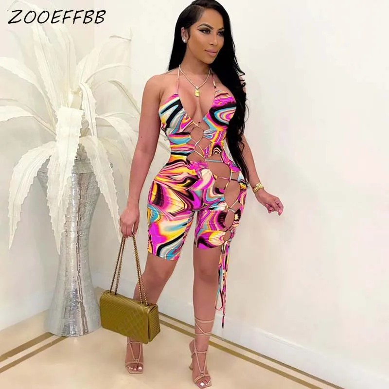 

Женский слитный комбинезон ZOOEFFBB, обтягивающий комбинезон на лямках, летняя одежда для отдыха, 2021