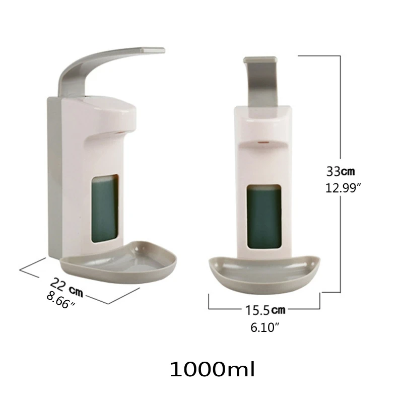 

Wall-Mounted Disinfectant Soap Dispenser 500ml/1000ml Hand Press Plastic Pump Dropshipping