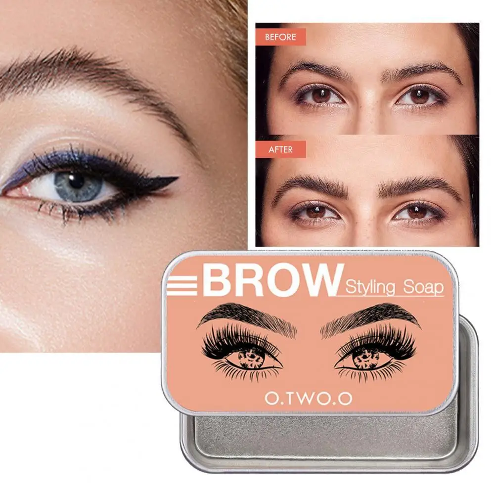 

O.TWO.O 10g Eyebrow Soap Wax With Trimmer Fluffy Feathery Eyebrows Pomade Gel For Eyebrow Styling Makeup Soap Brow Sculpt Lift