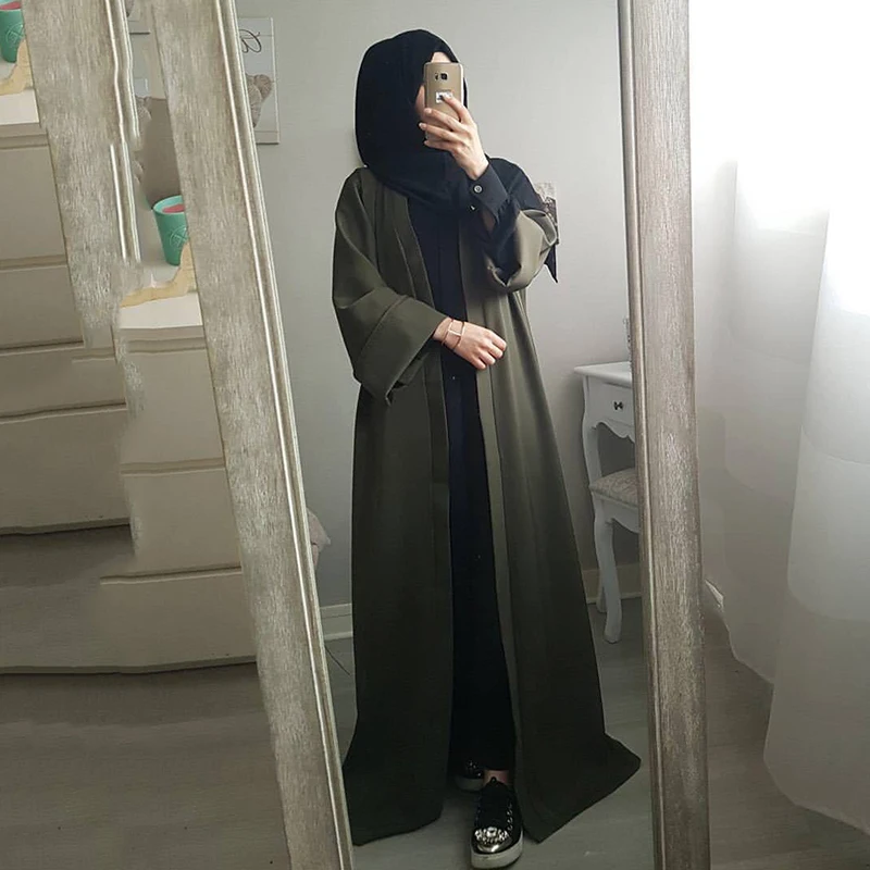 Женское платье с длинным рукавом черный однотонный кардиган в стиле Саудовской