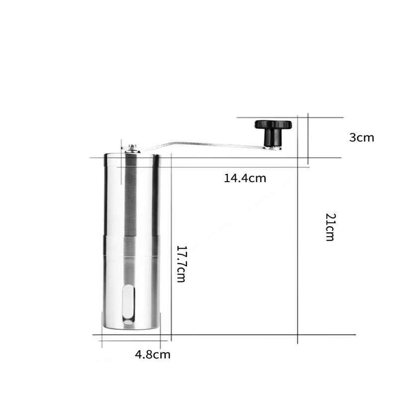 Ручная керамическая кофемолка из нержавеющей стали регулируемая мельница для