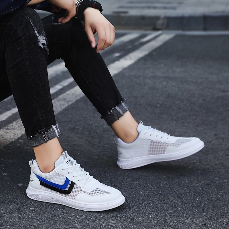 

New Summer Brand Mesh Casual Shoes Outdoor Men Sneakers Lace Up Comfortable Male Shoes Fashion Mens Breathable Skateboard Shoes