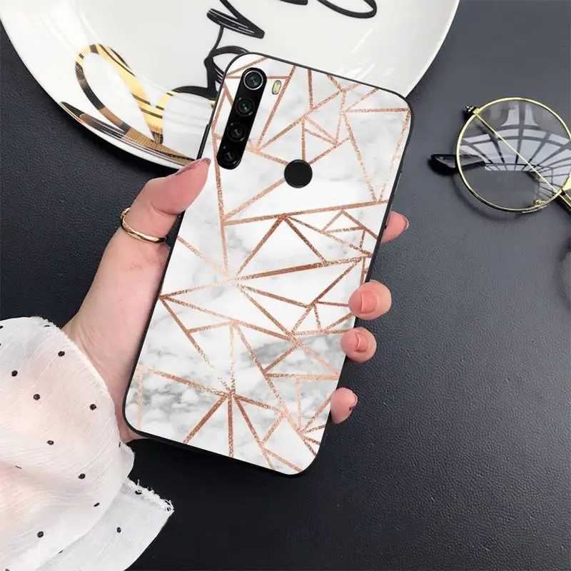

Geometric Marble Texture Phone Case For Xiaomi Redmi Note 4 X 5 6 7 8 pro 6A
