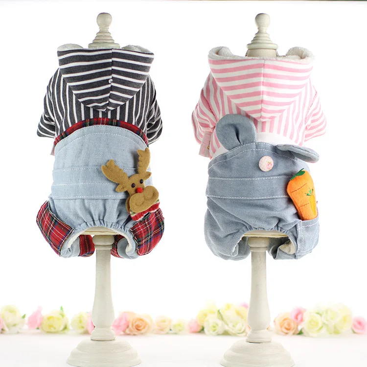 Одежда для собак маленьких зимнее теплое пальто с капюшоном четыре ножки куртки