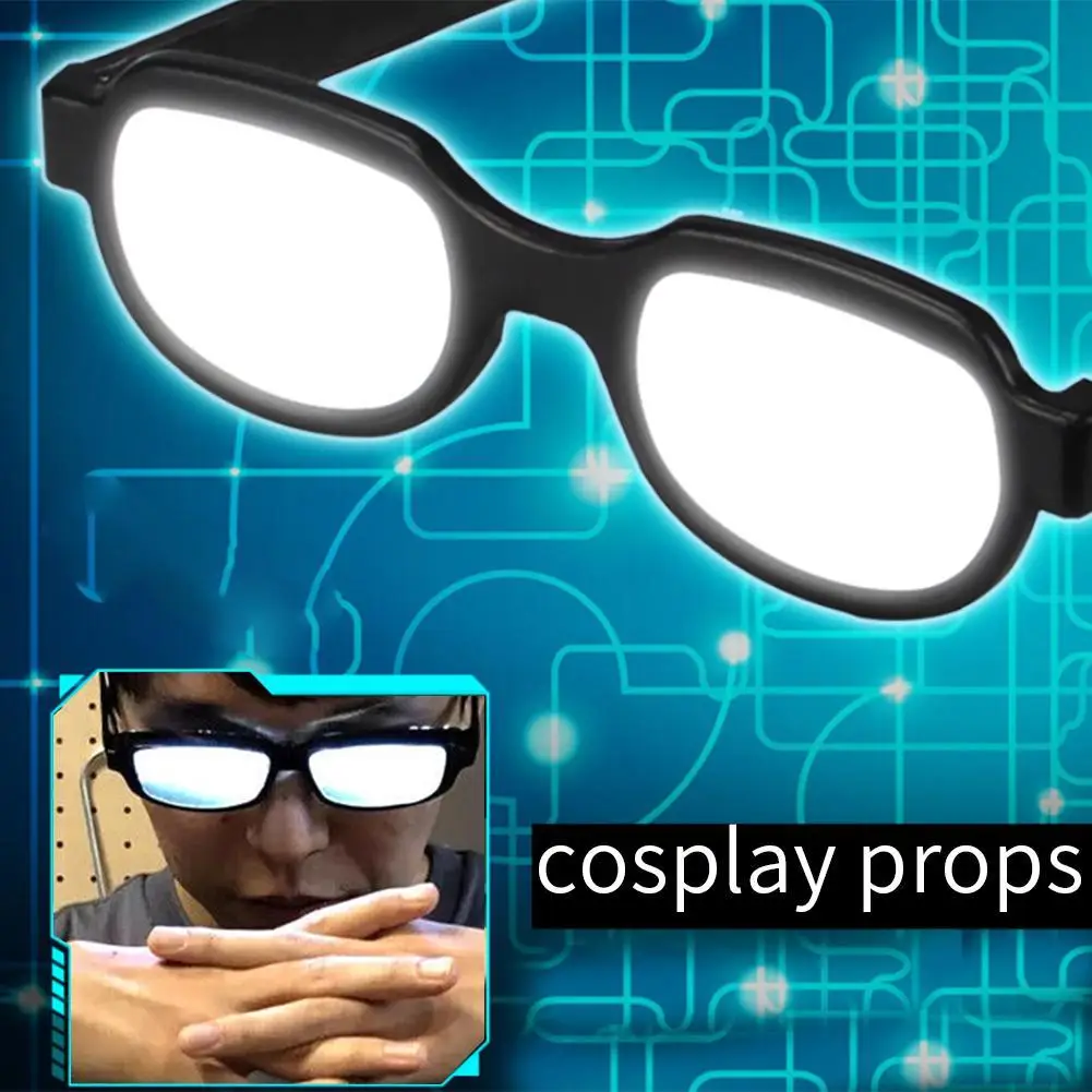 

Flash Luminous Glasses Fashion Men Women LED Light Eyewear Stylish Appearance Anime Cosplay Party Prop with Button Battery