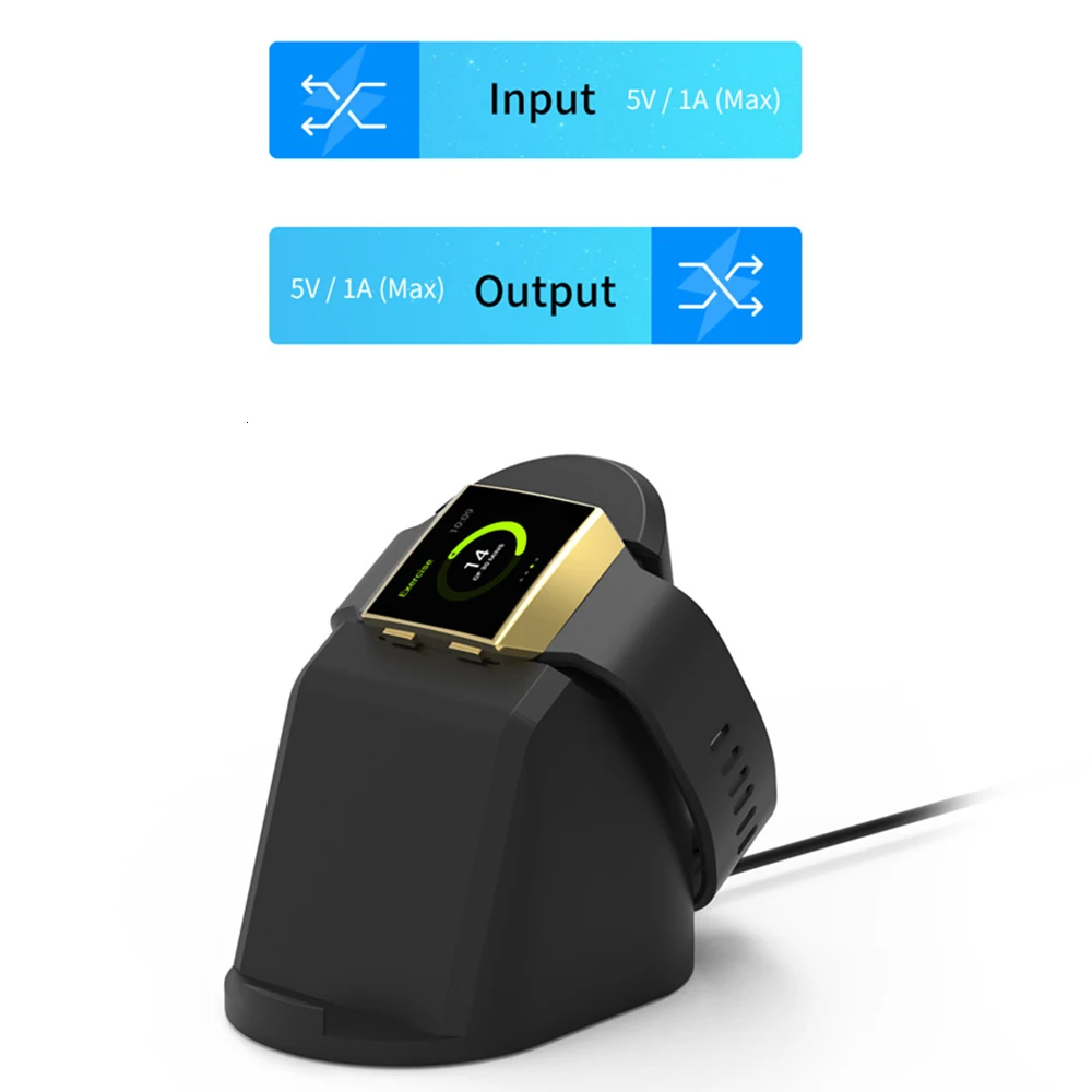 VOGEK беспроводное магнитное зарядное устройство для Fitbit Lonic, USB зарядка док-станция зарядное устройство Колыбель для Fitbit часы и подставка для телефона