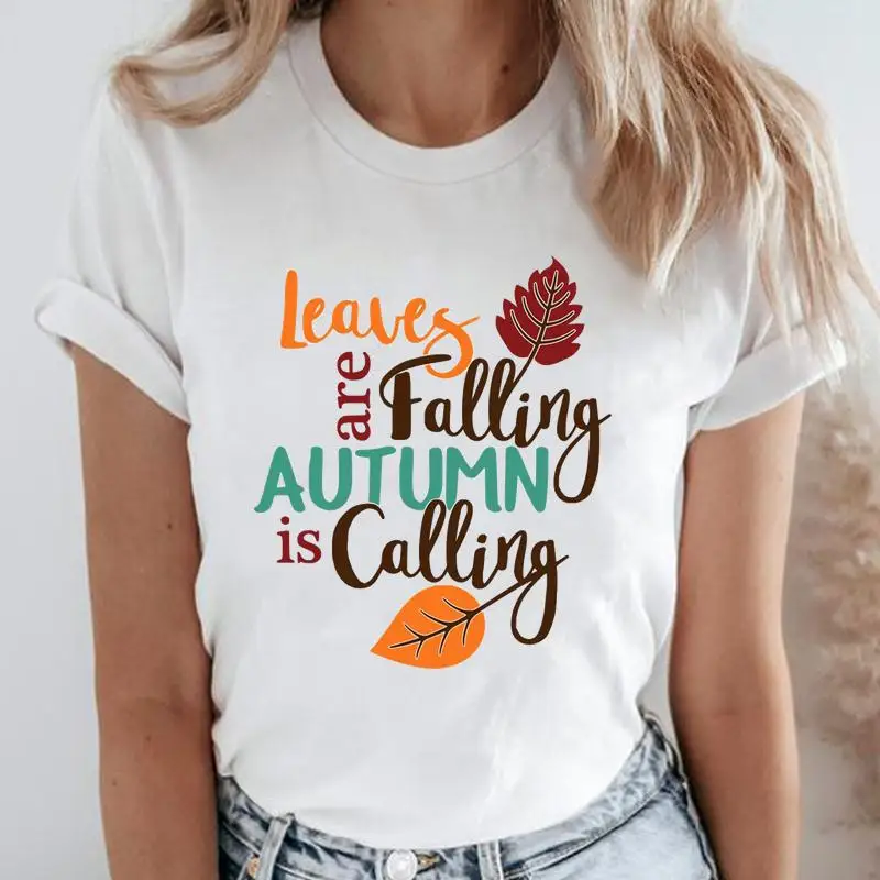 

Женская футболка в стиле 90-х с буквами, модный топ с рисунком тыквы, на осень, Хэллоуин, День благодарения, футболка с графическим принтом, од...