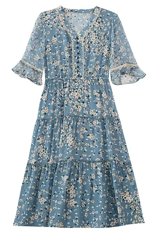

COIGARSAM 3XL Plus Size Floral Print Women Long dress New Spring Dresses Design And Color 9363