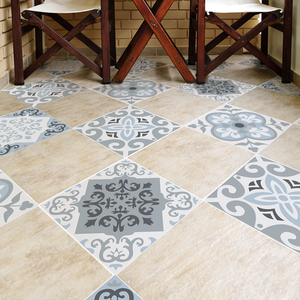 

Funlife Floor Sticker Easy to Clean Decorative Removable Tile Sticker Oil Proof Ground Stickers for Furniture Bathroom Kitchen