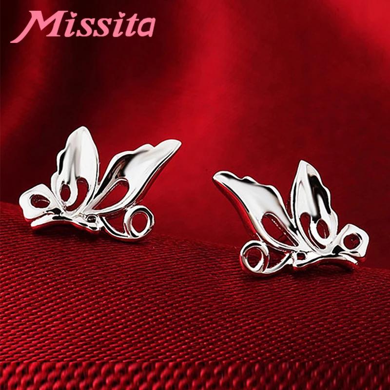 MISSITA 100% 2019 новые модные серьги-гвоздики в форме бабочки для женщин Свадебные