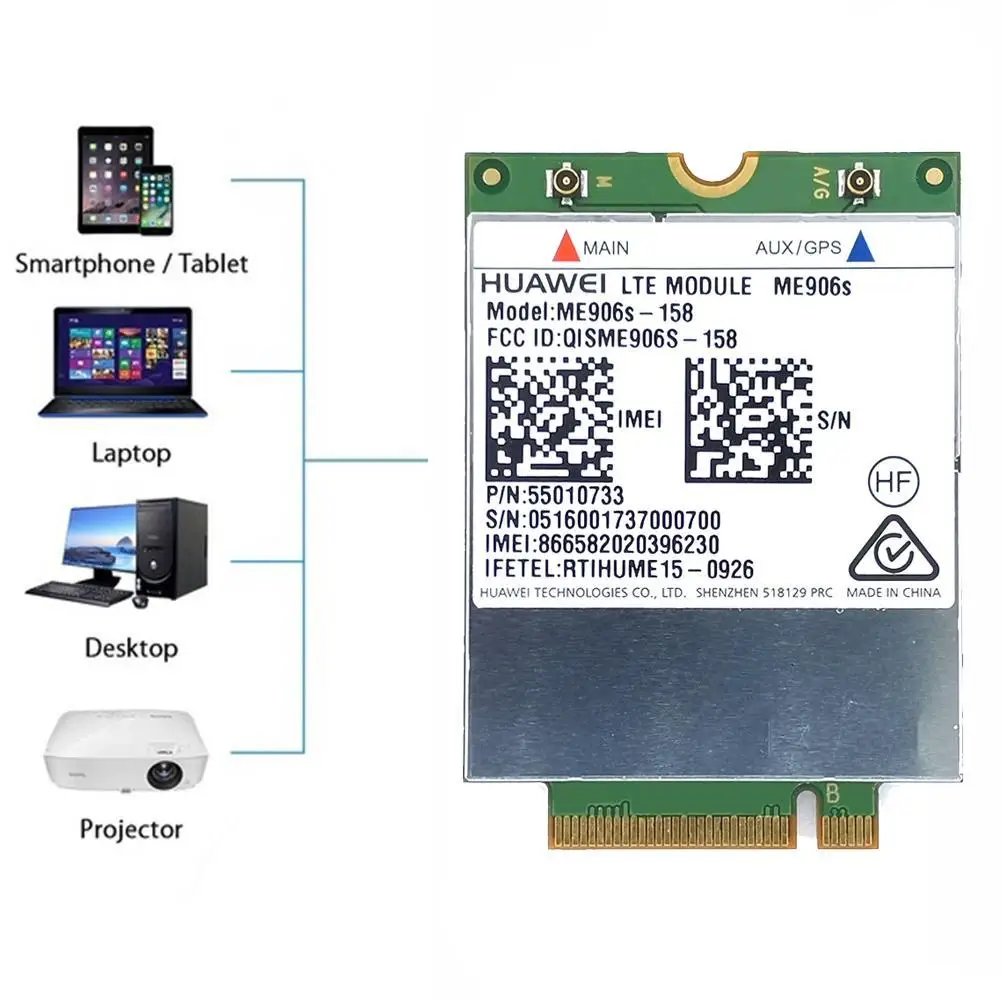 

Mobile Broadband Card For HP 840 850 LT4132 LTE HSPA NGFF WWAN 845710-001 Module ME906S-158 4G ME906S