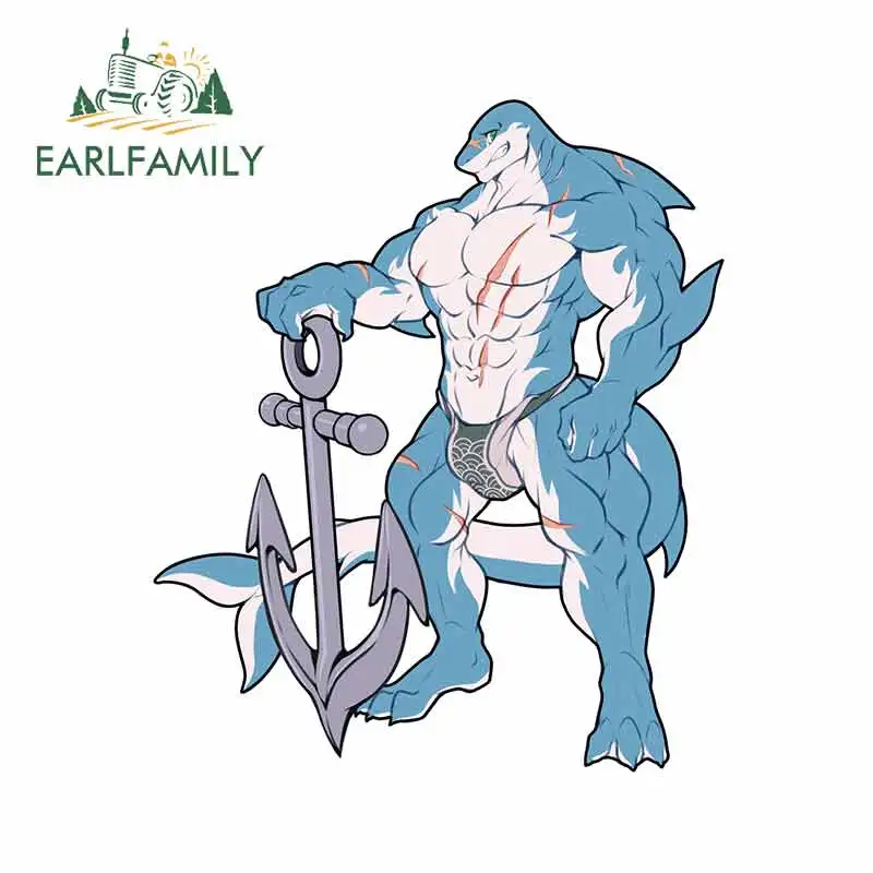 

EARLFAMILY 13 см x 11,5 см Акулий мышечный автомобиль задняя аналогичная наклейка водонепроницаемые автомобильные аксессуары