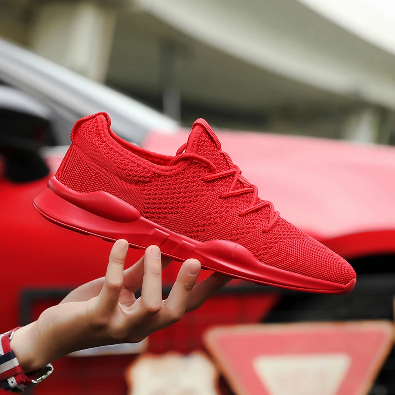 

2021 Summer New Flying woven running shoes casual sports shoes Footwear Breathable Mesh Light Walking sneaker shoes for men