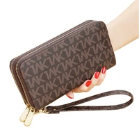 women long wallets double zipper clutches purse big letter fashion wristlet wallet phone portfel damski card holder lady wallets
