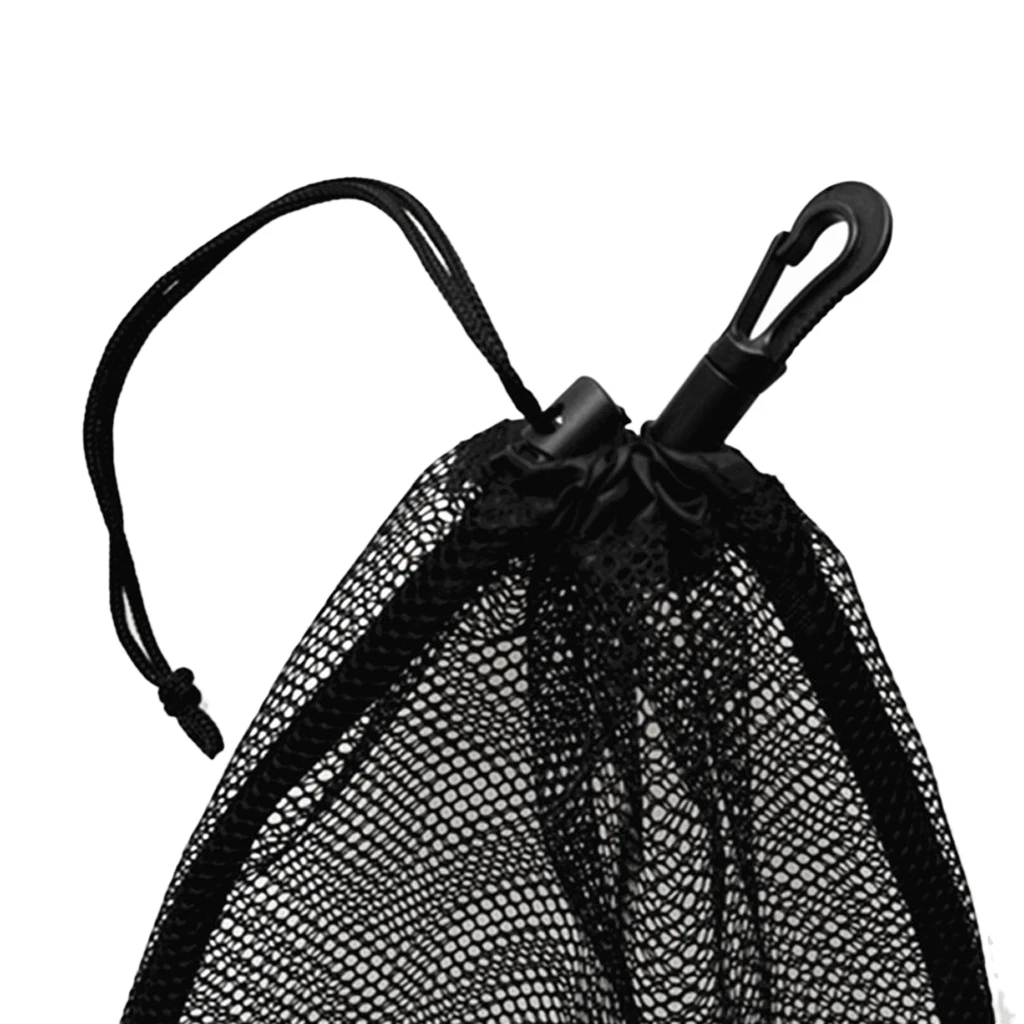 

Golf Ball Mesh Drawstring Storage Bag Table Tennis Golfer Gift 20x24cm Black
