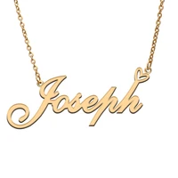 love heart joseph name necklace for women stainless steel gold silver nameplate pendant femme mother child girls gift