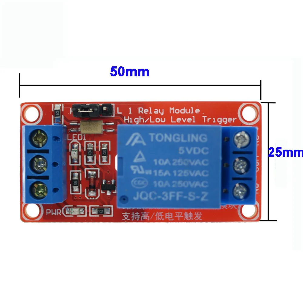 Один 1 канальный 5 вольтовый релейный модуль платы щит для Arduino со стандартным