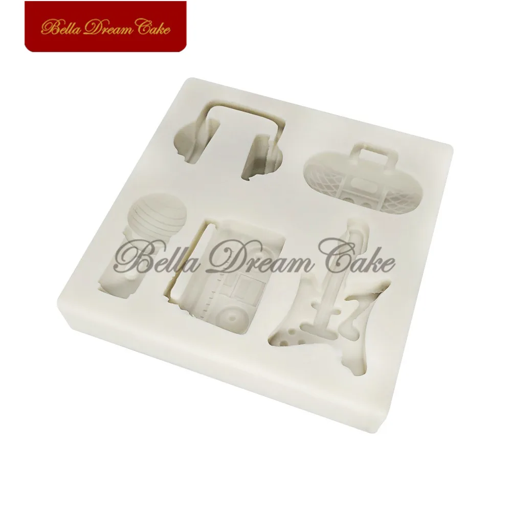 Радио/гитара/гарнитура/силиконовая форма для помадки аксессуары украшения торта