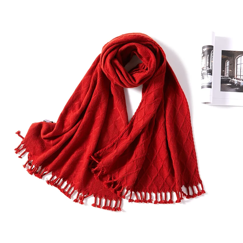 

★Shanghai story official flagship store counter the same red cashmere scarf female shawl high end gift box