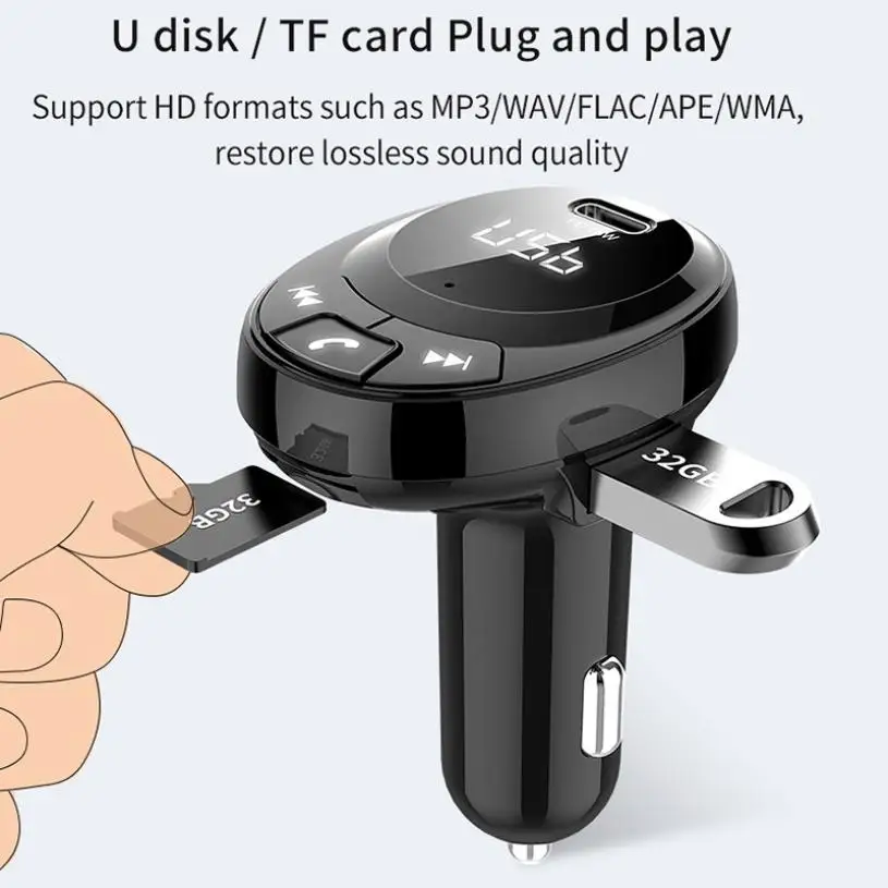 Высокое качество fm-передатчик Bluetooth приемник автомобильный комплект fm-модулятор MP3 плеер USB 3.1A быстрое зарядное устройство Micro SD TF воспроизведение музыки