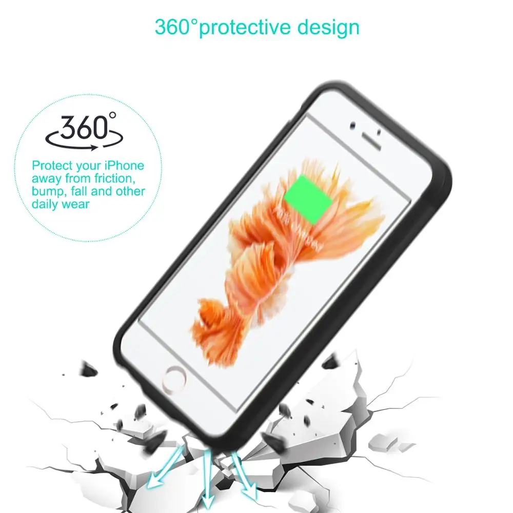 

for iPhone 6 6s 7 8 Battery Charger Case 2800mAh External Power Bank Charging Cover for iPhone 6 6S 7 8 Battery Case