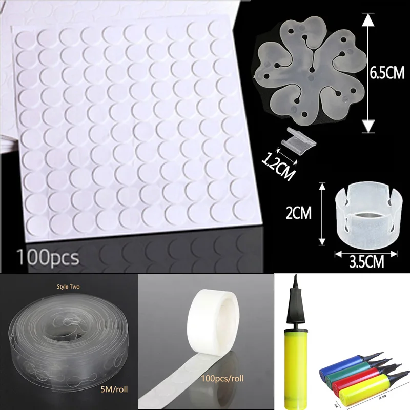 Аксессуары для воздушных шаров 5 м цепочка лента клей в горошек подставка зажим